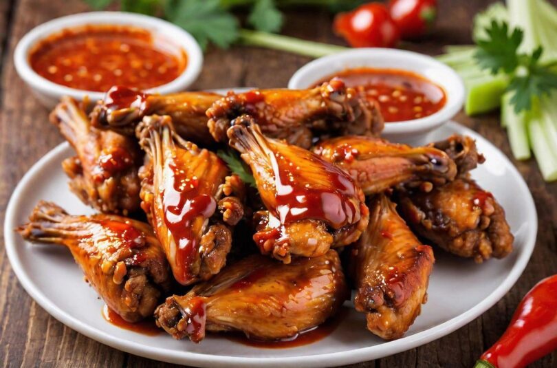ai generated, chicken, wings, meat, spicy, food, craving, delicious